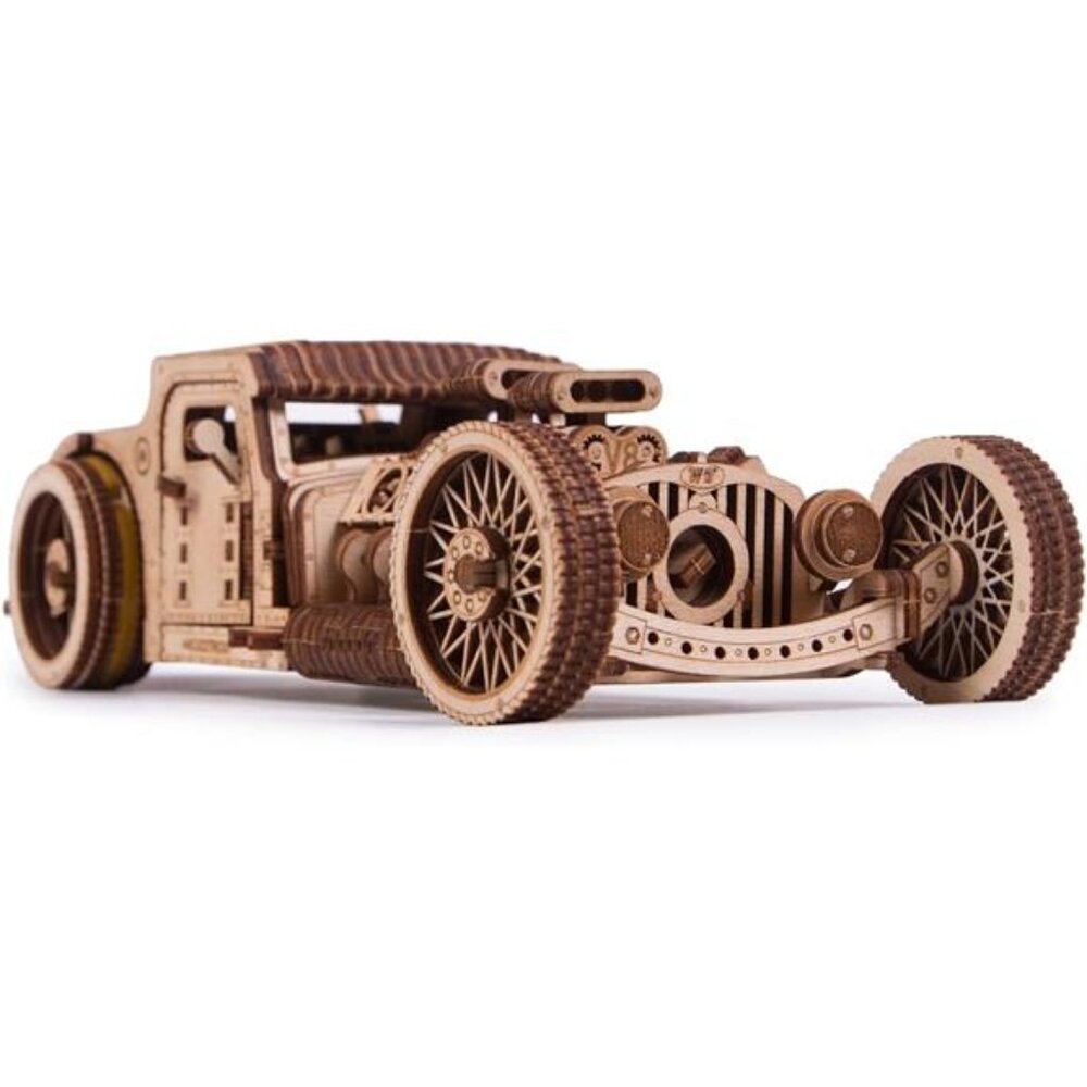 Wood Trick Hot Rod Wooden Model Car Kit to Build - Rides up to 32 feet -